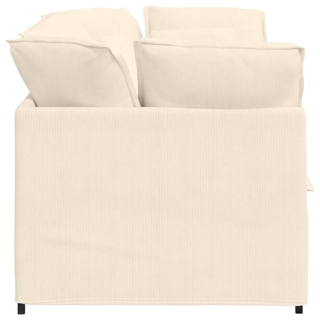 Modulares Sofa mit Kissen Cordstoff Creme