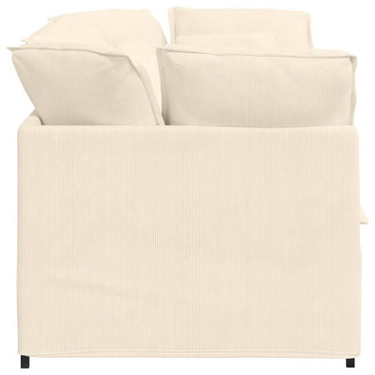 Modulares Sofa mit Kissen Cordstoff Creme