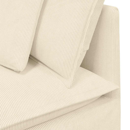 Modulares Sofa mit Kissen Cordstoff Creme
