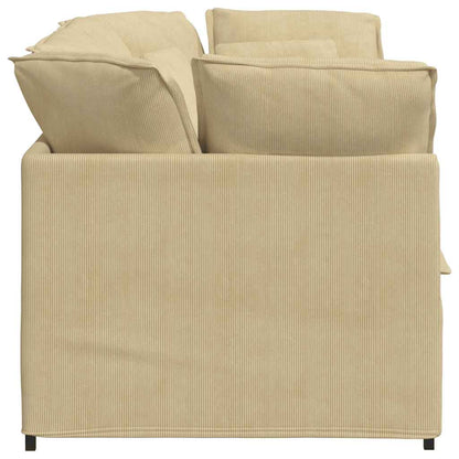 Modulares Sofa mit Kissen Cordstoff Graugrün