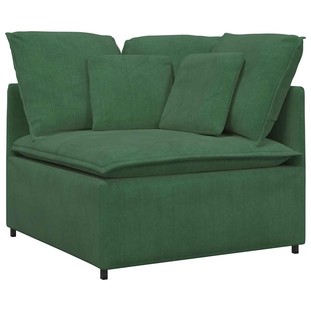 Modulares Sofa mit Kissen Cordstoff Dunkelgrün