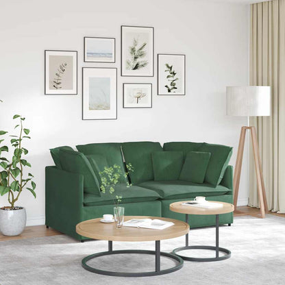 Modulares Sofa mit Kissen Cordstoff Dunkelgrün