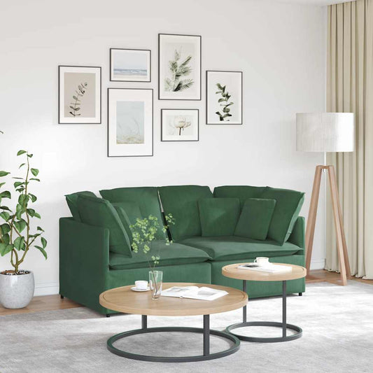 Modulares Sofa mit Kissen Cordstoff Dunkelgrün