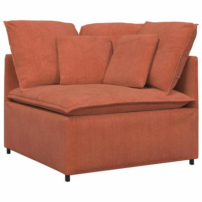 Modulares Sofa mit Kissen Cordstoff Rot Orange