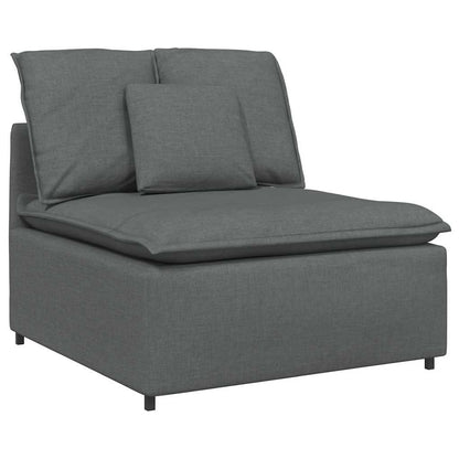 Modulares Sofa mit Kissen Stoff Dunkelgrau