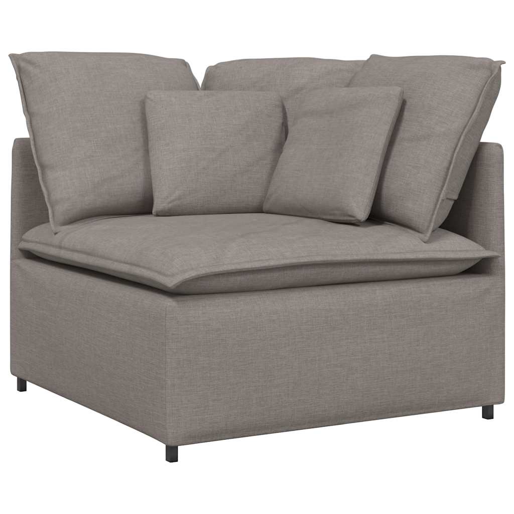 Modulares Sofa mit Kissen Stoff Taupe