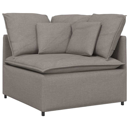 Modulares Sofa mit Kissen Stoff Taupe