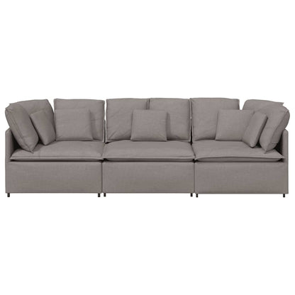 Modulares Sofa mit Kissen Stoff Taupe