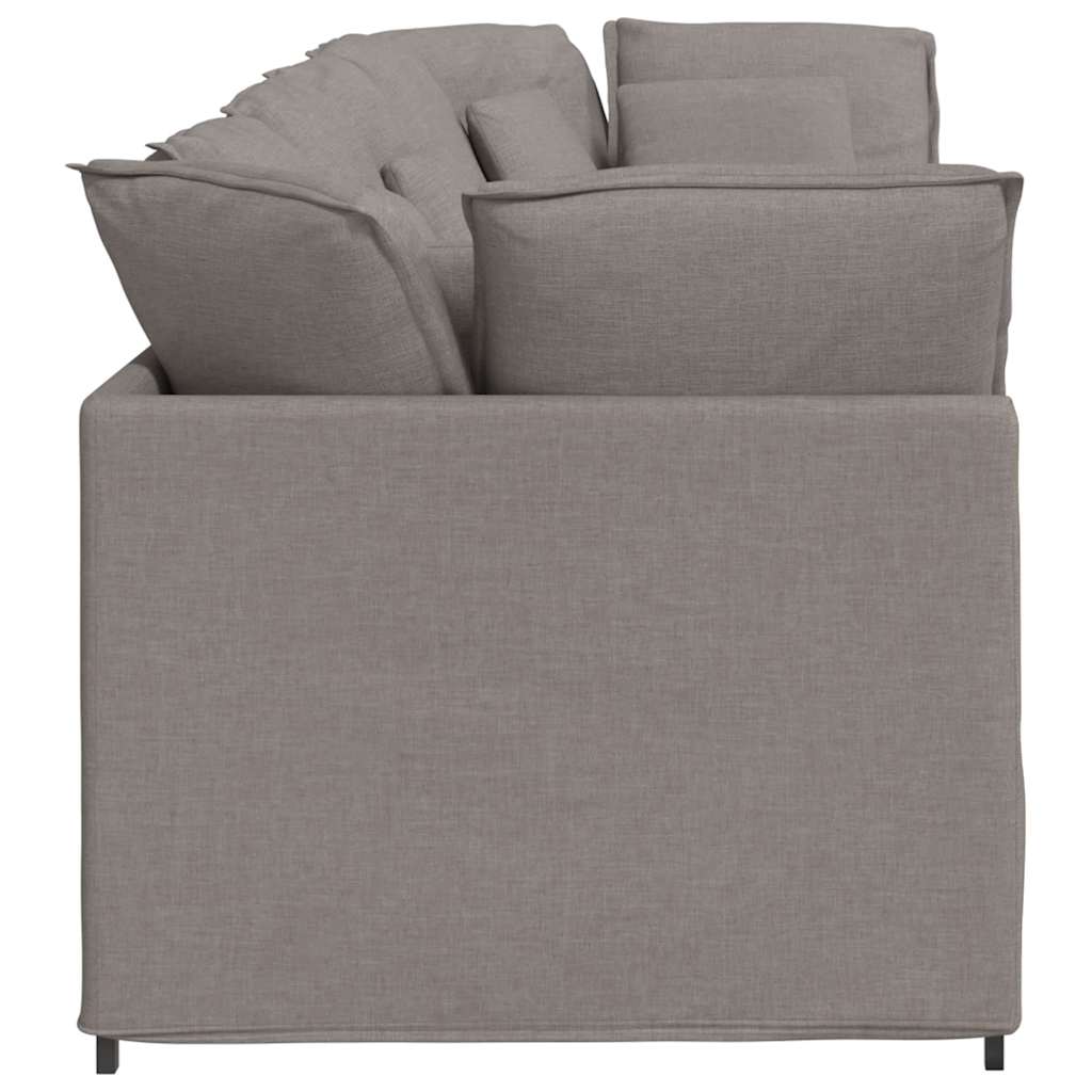Modulares Sofa mit Kissen Stoff Taupe