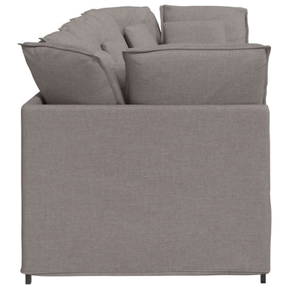Modulares Sofa mit Kissen Stoff Taupe