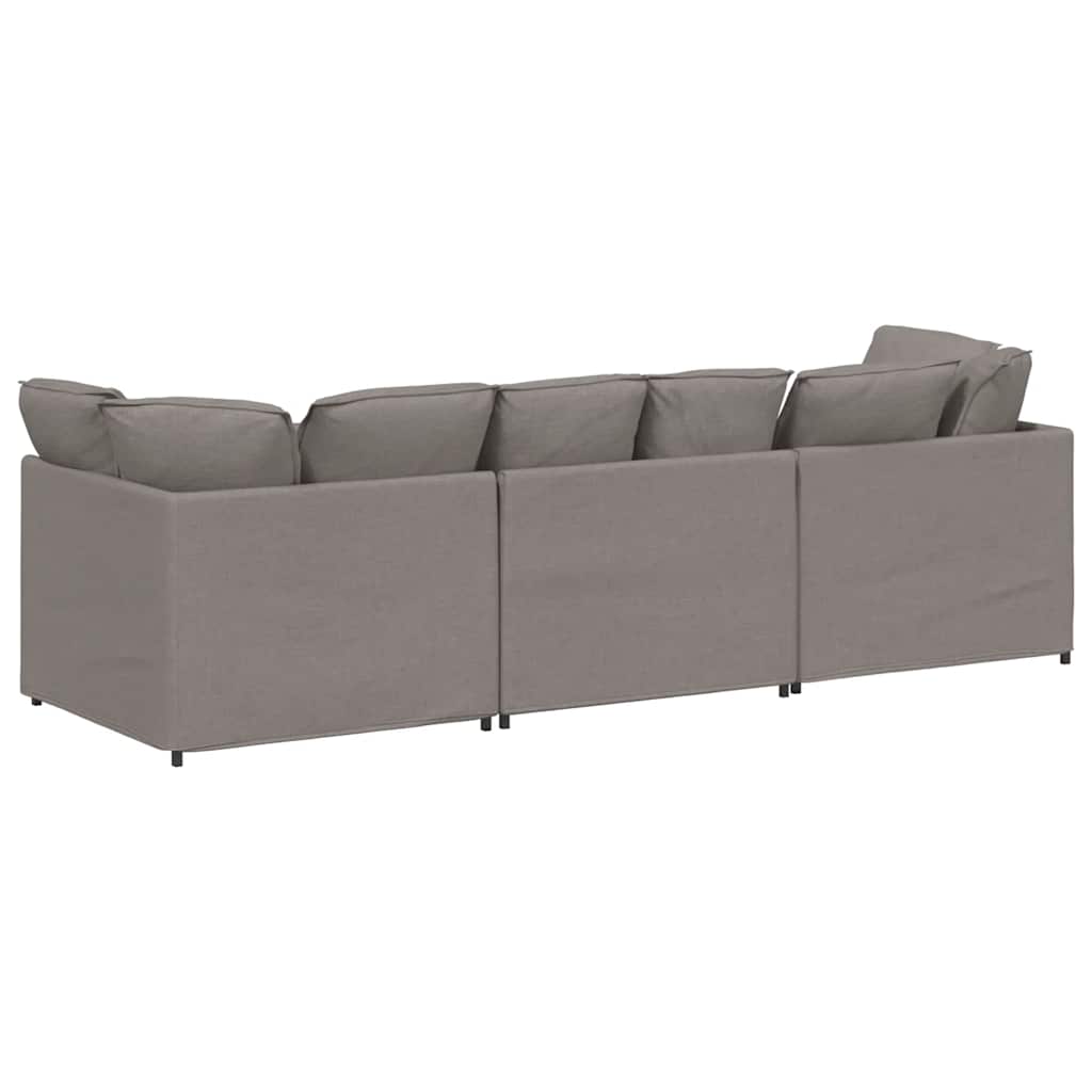 Modulares Sofa mit Kissen Stoff Taupe