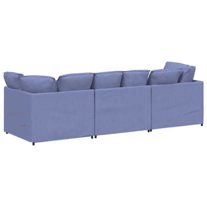 Modulares Sofa mit Kissen Stoff Jeansblau