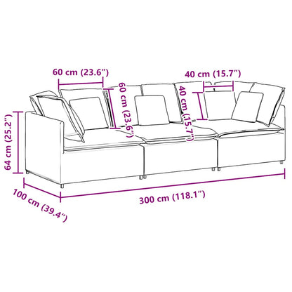 Modulares Sofa mit Kissen Samt Blau