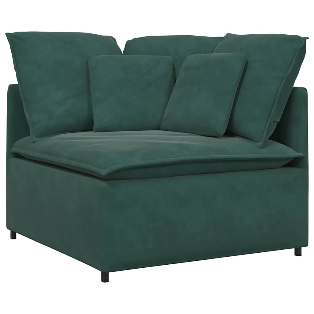 Modulares Sofa mit Kissen Samt Dunkelgrün