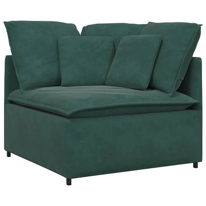 Modulares Sofa mit Kissen Samt Dunkelgrün