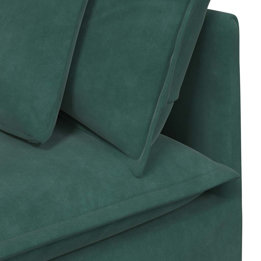 Modulares Sofa mit Kissen Samt Dunkelgrün