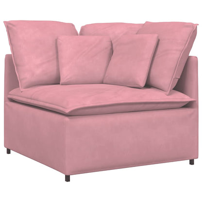 Modulares Sofa mit Kissen Samt Rosa