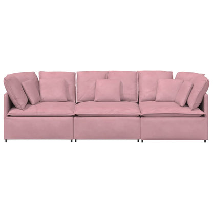 Modulares Sofa mit Kissen Samt Rosa