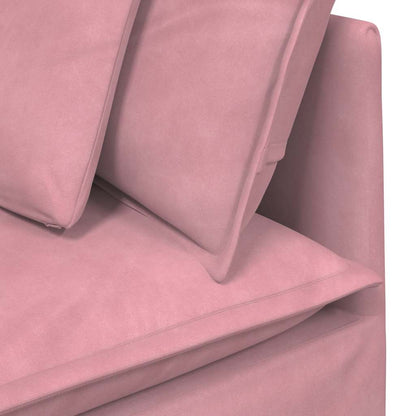 Modulares Sofa mit Kissen Samt Rosa