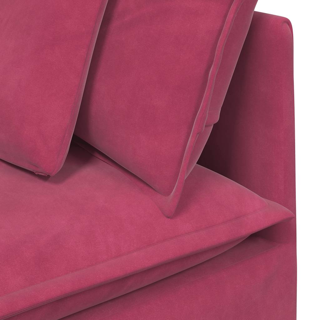 Modulares Sofa mit Kissen Samt Weinrot
