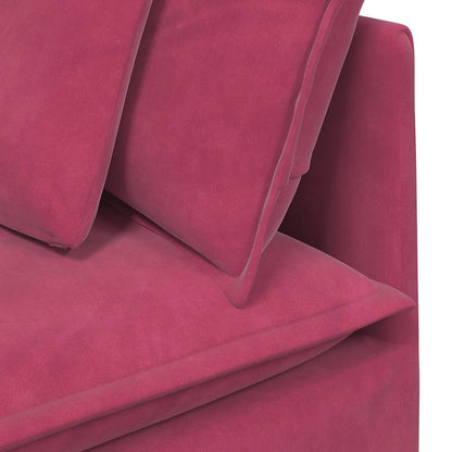Modulares Sofa mit Kissen Samt Weinrot