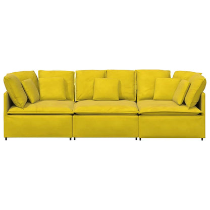 Modulares Sofa mit Kissen Samt Gelb