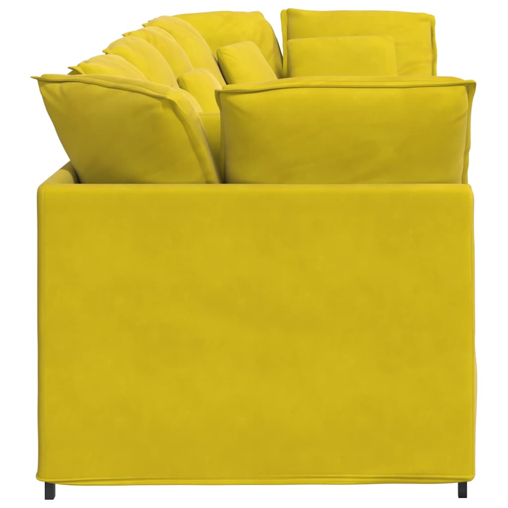 Modulares Sofa mit Kissen Samt Gelb