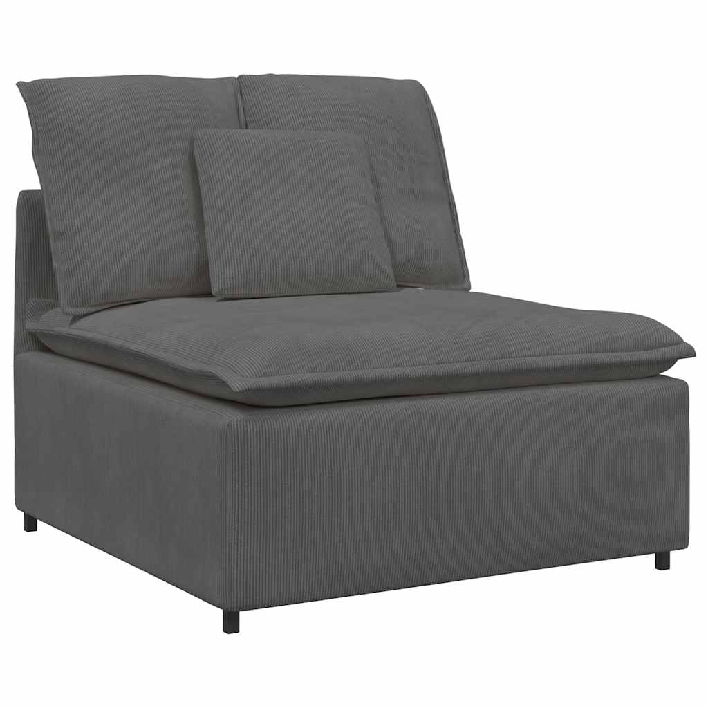 Modulares Sofa mit Kissen Cordstoff Dunkelgrau