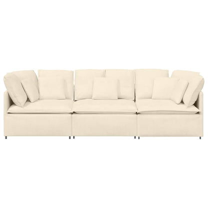 Modulares Sofa mit Kissen Cordstoff Creme