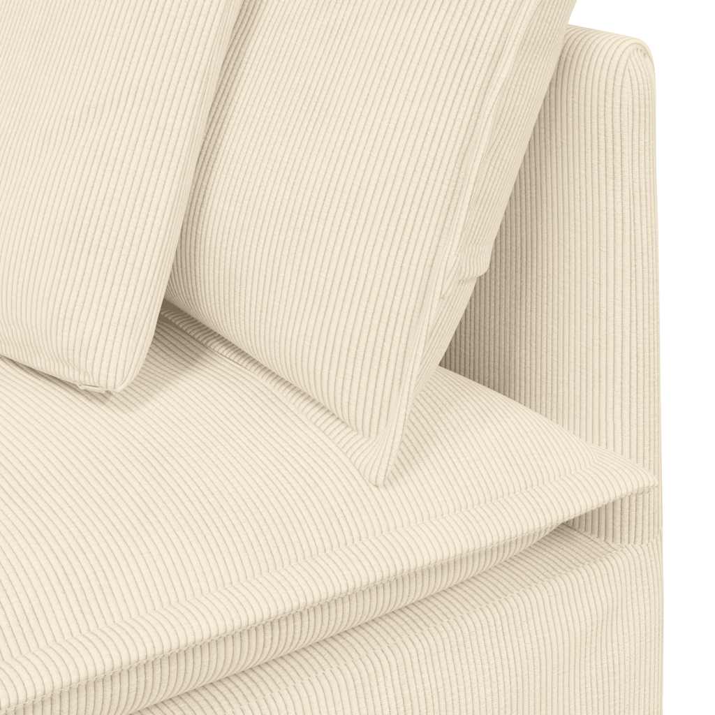 Modulares Sofa mit Kissen Cordstoff Creme