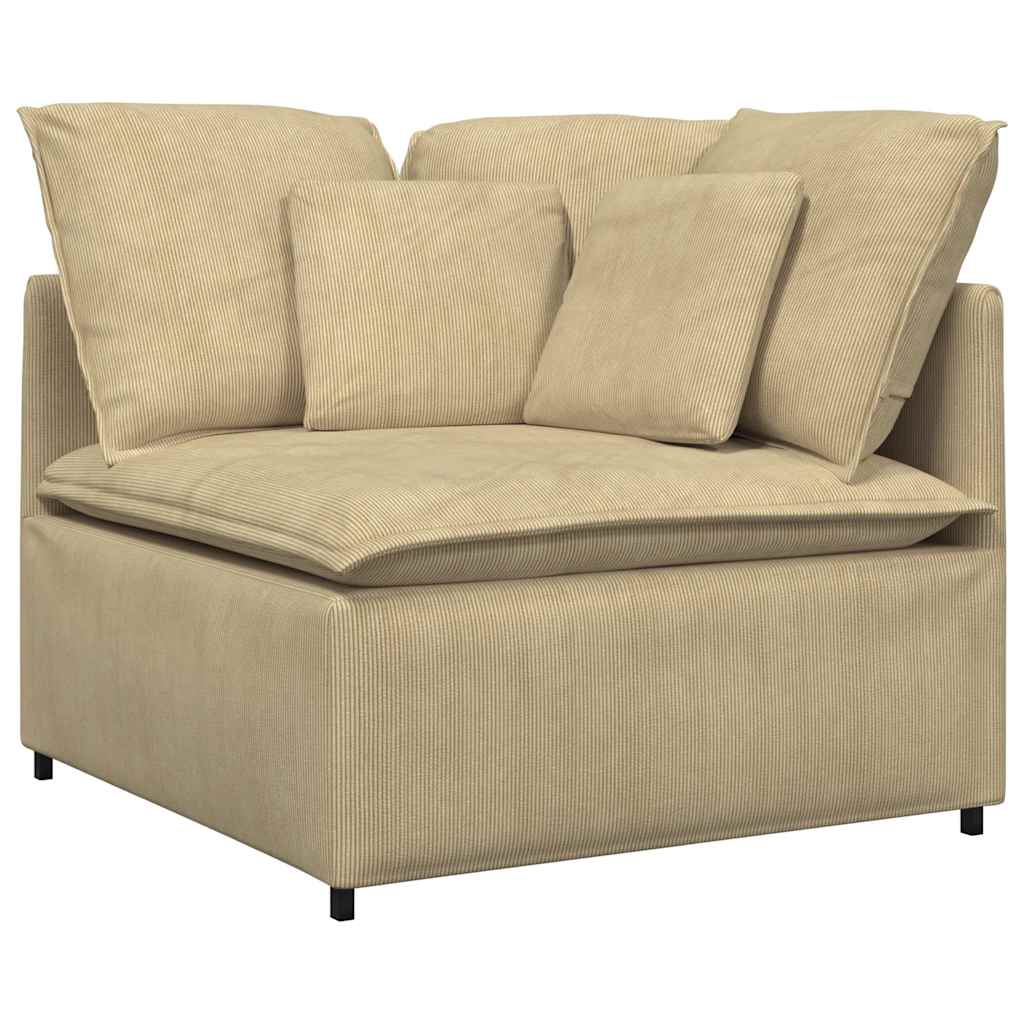 Modulares Sofa mit Kissen Cordstoff Graugrün