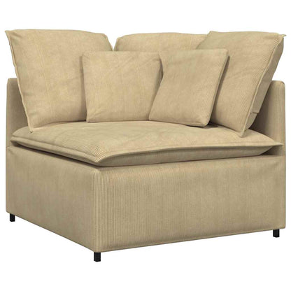 Modulares Sofa mit Kissen Cordstoff Graugrün