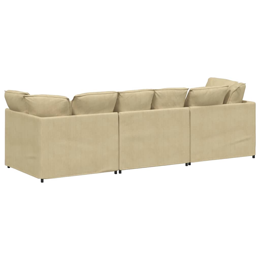 Modulares Sofa mit Kissen Cordstoff Graugrün