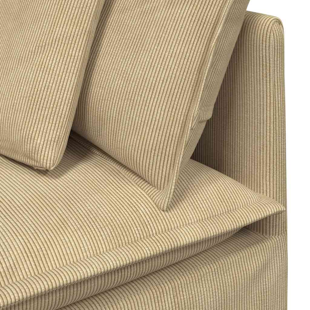 Modulares Sofa mit Kissen Cordstoff Graugrün