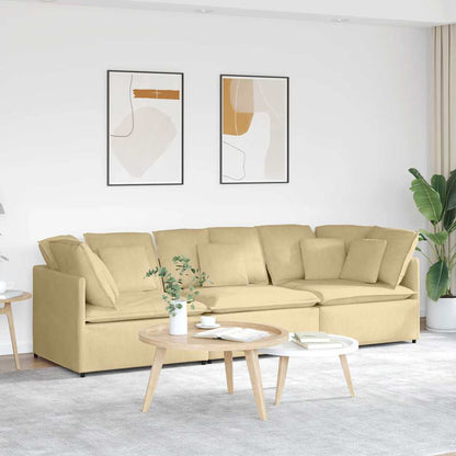 Modulares Sofa mit Kissen Cordstoff Graugrün