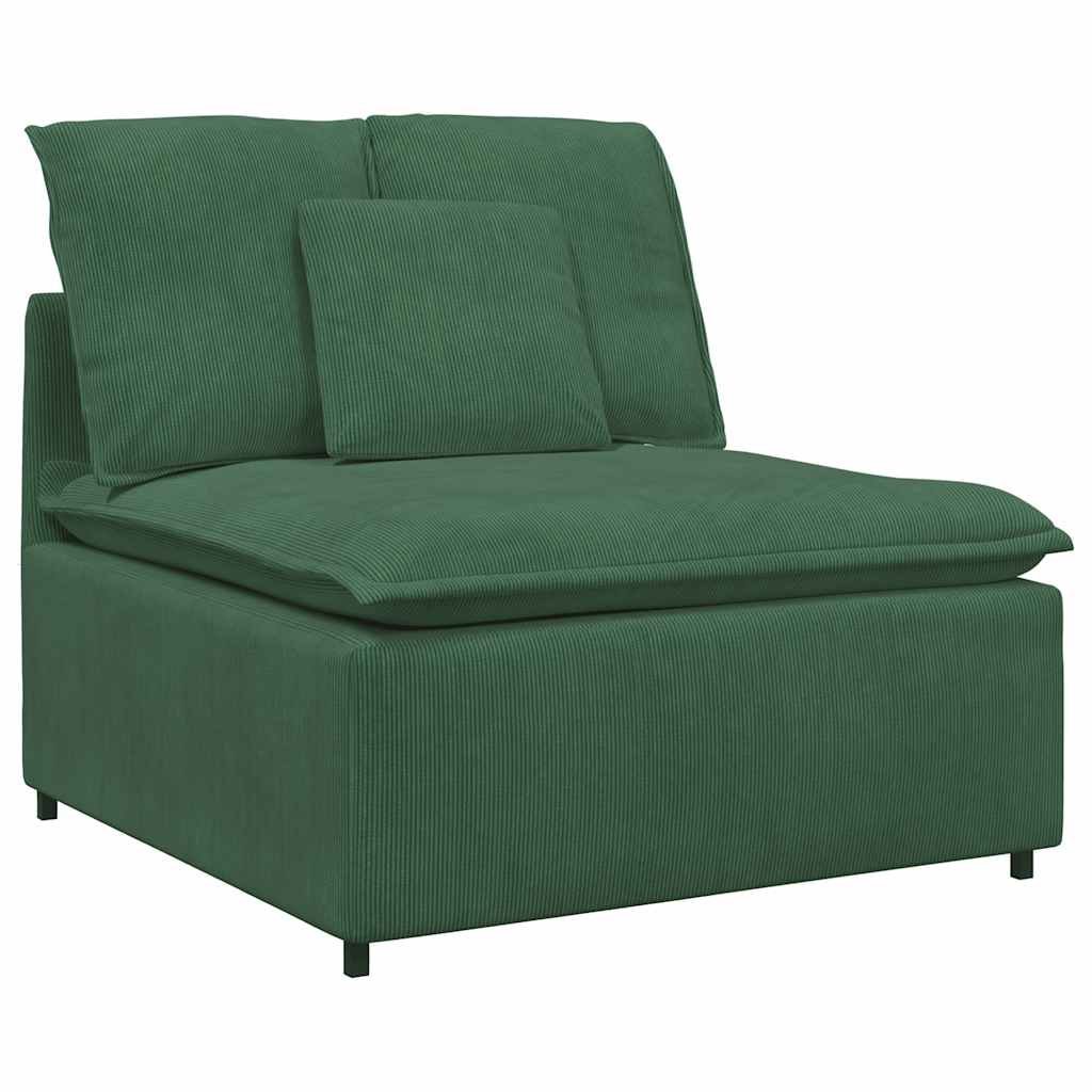 Modulares Sofa mit Kissen Cordstoff Dunkelgrün