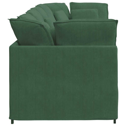 Modulares Sofa mit Kissen Cordstoff Dunkelgrün