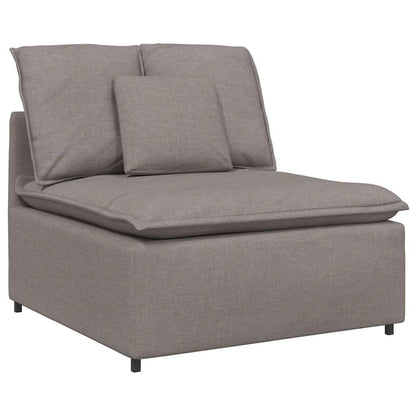 Modulares Sofa mit Fußhocker Kissen Stoff Taupe