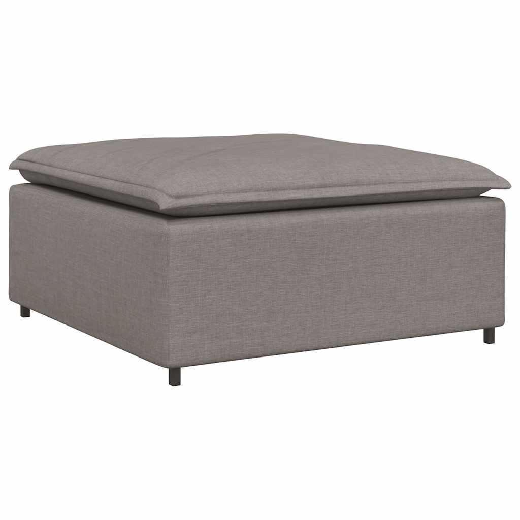 Modulares Sofa mit Fußhocker Kissen Stoff Taupe