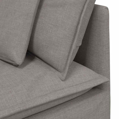 Modulares Sofa mit Fußhocker Kissen Stoff Taupe