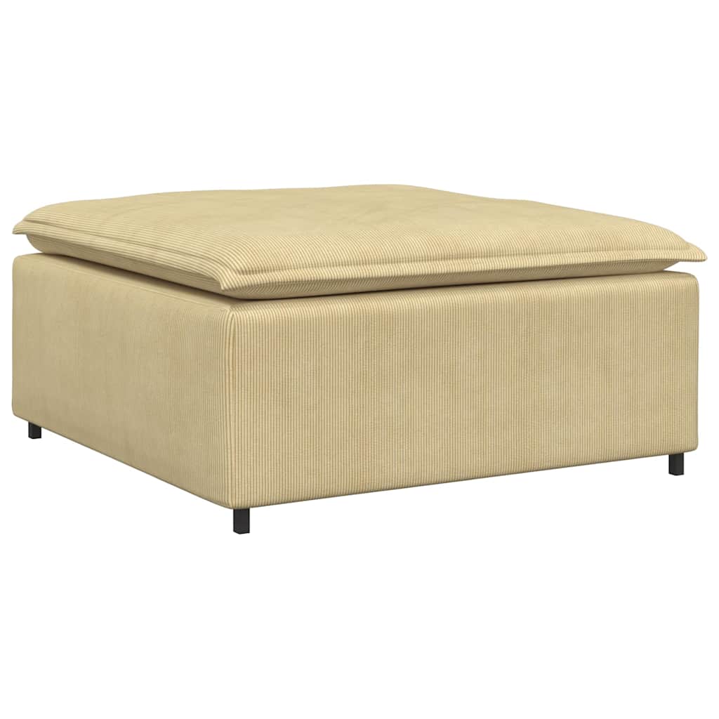 Modulares Sofa mit Fußhocker Kissen Cordstoff Graugrün