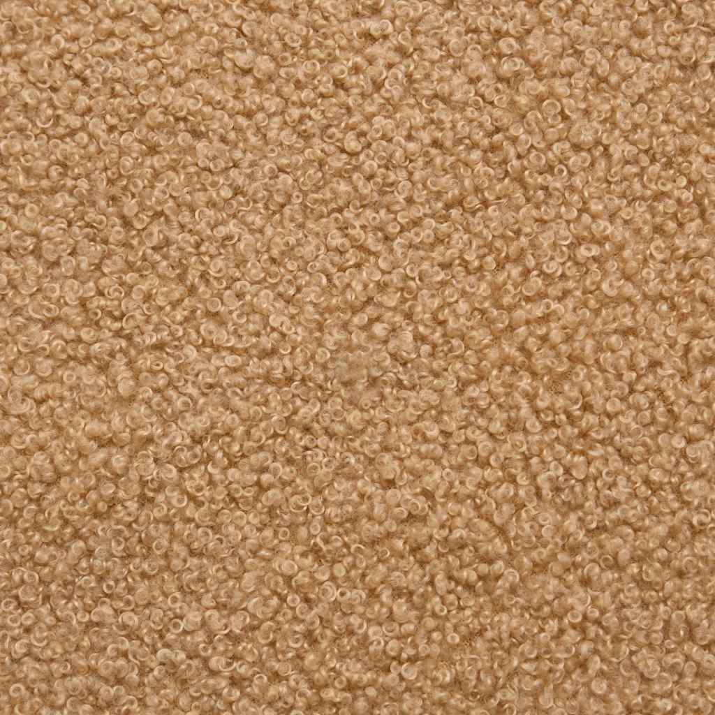 Modulares Sofa mit Hocker Kissen Stoff in Lammwolloptik Beige
