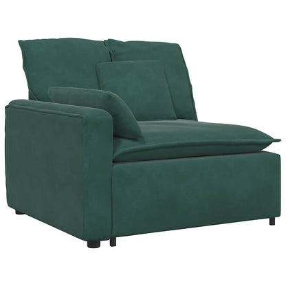 Modulares Sofa mit Kissen Samt Dunkelgrün