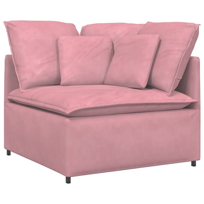 Modulares Sofa mit Kissen Samt Rosa
