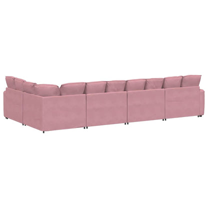 Modulares Sofa mit Kissen Samt Rosa