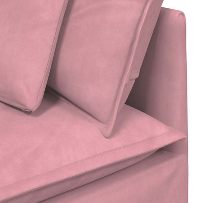 Modulares Sofa mit Kissen Samt Rosa