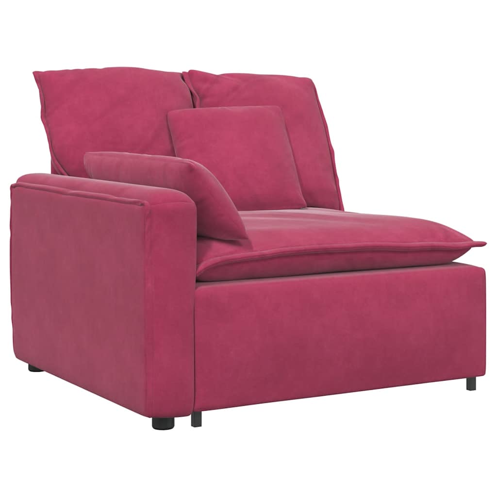 Modulares Sofa mit Kissen Samt Weinrot