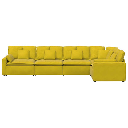 Modulares Sofa mit Kissen Samt Gelb