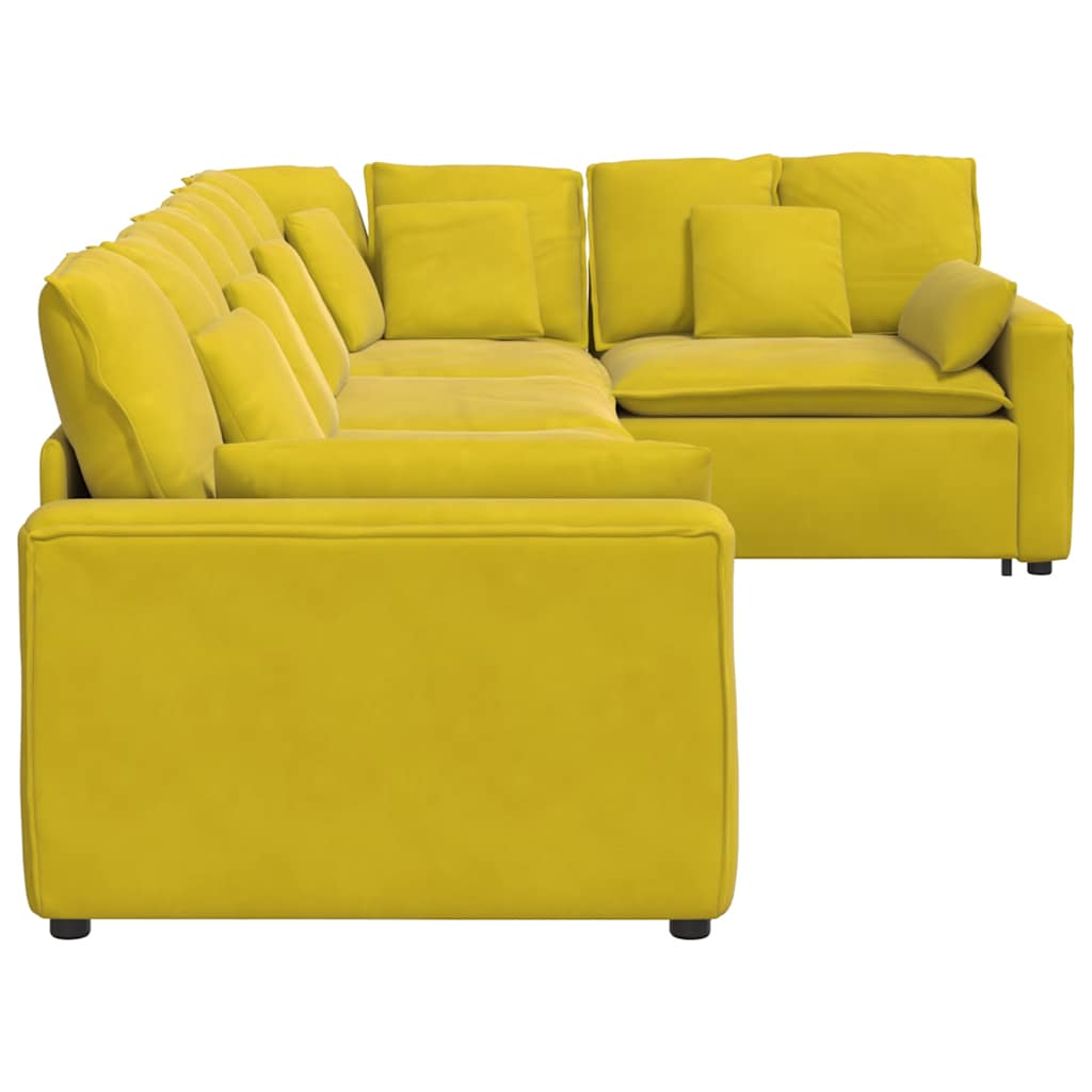 Modulares Sofa mit Kissen Samt Gelb