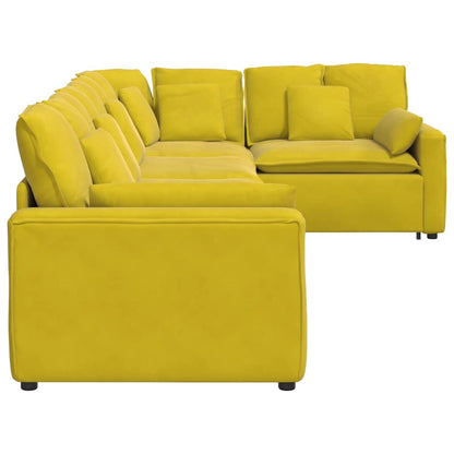 Modulares Sofa mit Kissen Samt Gelb